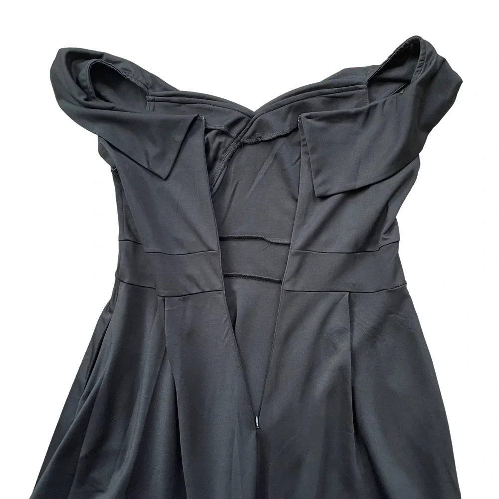 Jasambac Black Off Shoulder Formal Dress Women’s Size Medium Pockets - Picture 9 of 9